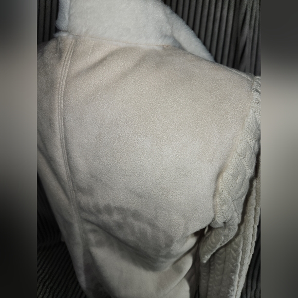 Gaby & Eden NWOT Women Ivory Faux Fur Jacket cardigan Size Large - Picture 7 of 14